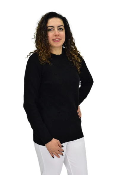 Kadın Yarım Balıkçı Yumoş Triko Kazak BGL-ST04125 - Resim 9