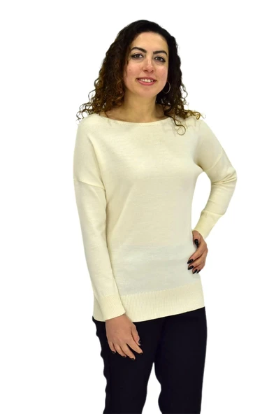 Kadın Kayık Yaka Spor Kazak 12489 BGL-ST04098 - Resim 4