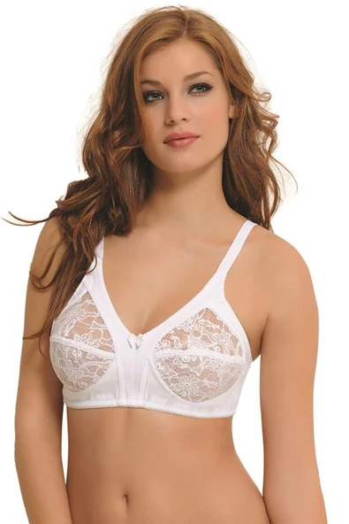 Beyaz Emay 145 D Dantelli Toparlayıcı Sütyen - 2