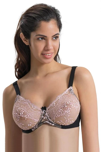 Siyah-pembe Emay 148 B Balenli Toparlayıcı Sütyen - Resim 2