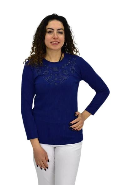 Kadın Taşlı Kaşkorse Bluz BGL-ST04136 - Resim 6