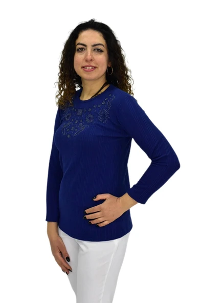 Kadın Taşlı Kaşkorse Bluz BGL-ST04136 - Resim 7