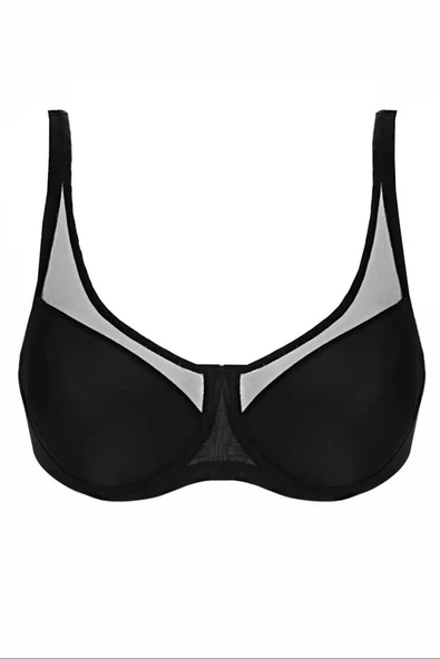 Siyah Emay 167 B Tül Push Up Toparlayıcı Sütyen - Resim 4