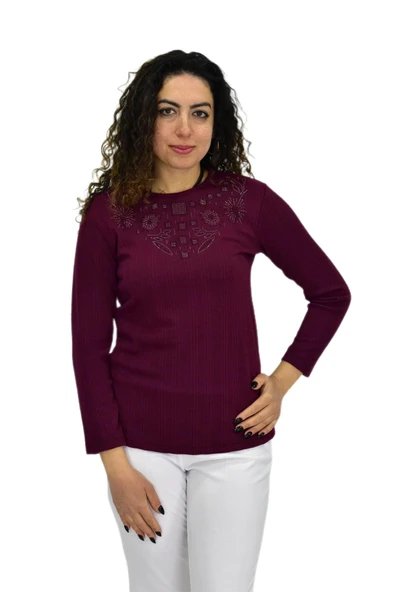 Kadın Taşlı Kaşkorse Bluz BGL-ST04136 - Resim 10