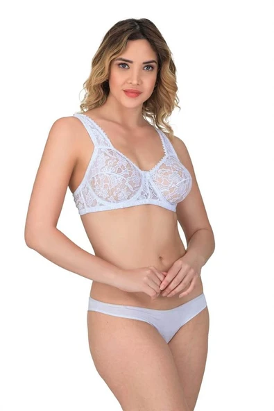 Ekru Emay 178 C Balenli Dantelli Sütyen - Resim 3