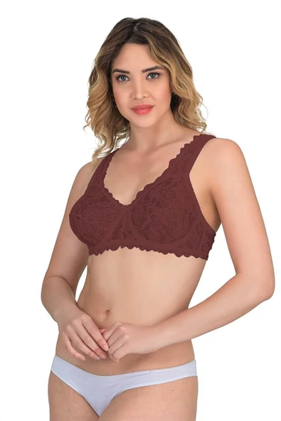 Bordo Mı Emay 178 B Balenli Dantelli Sütyen