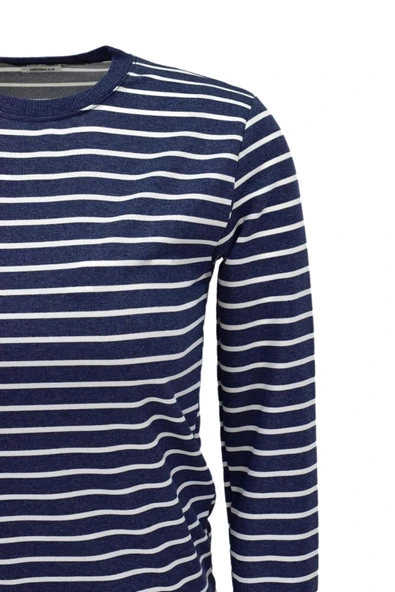 Kadın Çizgili Sweatshirt BGL-ST04142 - 7