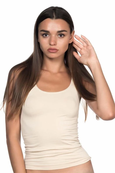 Ten Emay 5002 Soft Kalın Askılı Uzun Atlet - Resim 5