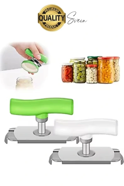 Pratik Kavanoz Kapağı Açacağı Ölçülü Ayarlanabilir Kolay Metal Şişe Kapak Açıcı Plastik Tutacak - 6