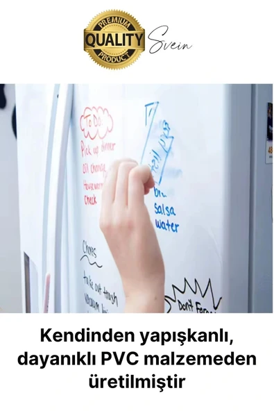 Kendinden Yapışkanlı Şeffaf Tahta Filmi 200x60 cm Okul Kreş Ofis Not Alma Yazı Çalışma Panosu Folyo - 2