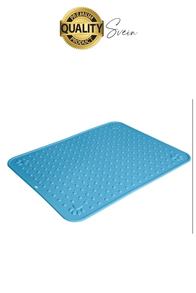 Evcil Hayvan Tuvalet Önü Paspası Silikon Mama Kum Matı Kedi Kumu Yıkanabilir Toz Tutucu Yatak Önü - 5