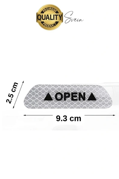 Oto Sticker Yan Kapı İkaz Open Reflektörlü Yapıştırma Oto Aksesuar Binek Ticari İz Bırakmaz - 3