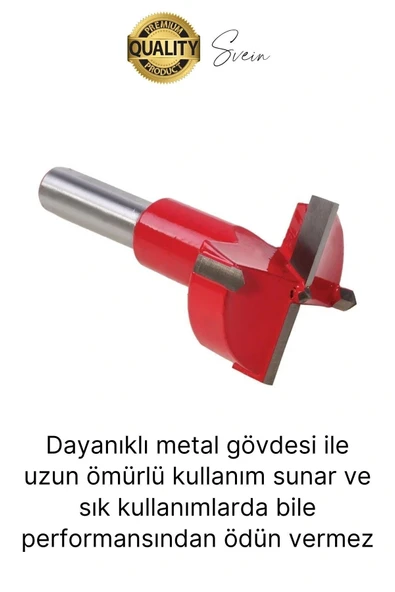 Premium 35 mm Menteşe Yeri Açma Delme Freze Bıçağı Ahşap Matkap Ucu Mutfak Dolabı Kapak Marangoz - 2