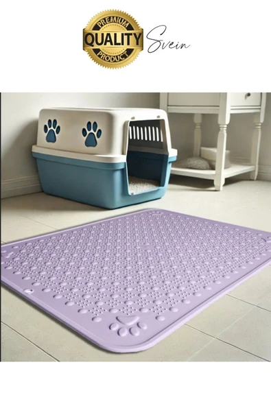 Evcil Hayvan Tuvalet Önü Paspası Silikon Mama Kum Matı Kedi Kumu Yıkanabilir Toz Tutucu Yatak Önü - 4