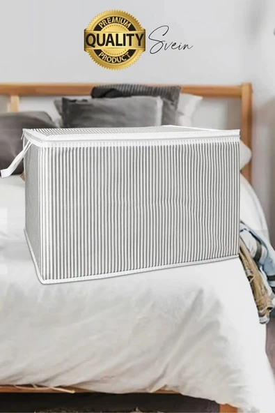 2 Adet Çok Amaçlı Kazak Pike Battaniye Kıyafet Hurcu Dolap Düzenleyici Yerden Tasarruf Baza Altı - 3