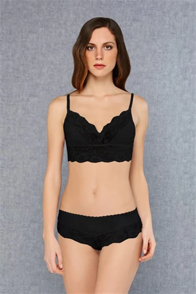 Doreanse Kadın Dolgusuz Bralet Sütyen Slip Külot Takım 12432 - Resim 2