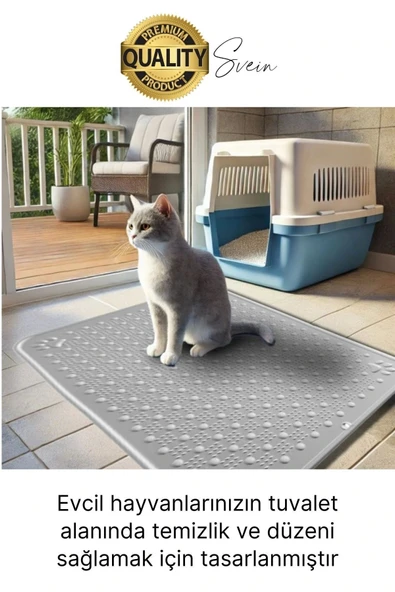 Evcil Hayvan Tuvalet Önü Paspası Silikon Mama Kum Matı Kedi Kumu Yıkanabilir Toz Tutucu Yatak Önü - 2