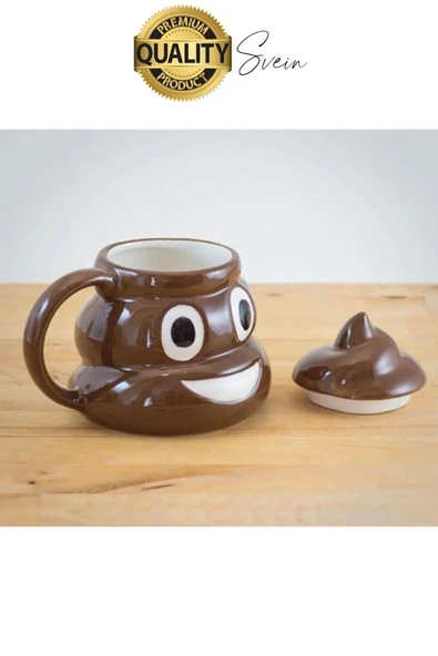 Özel Üretim Poo Kaka Emoji Kupa Bardak Esprili Eğlenceli Kapaklı Komik Karikatür Gülücük 3D Seramik - 3