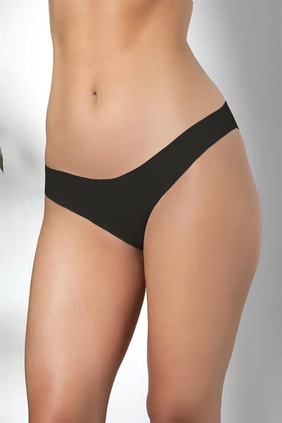 3'lü Dikişsiz, İz Yapmaz, Lazer Kesim, Slip Külot Siyah (brf21261) - 2