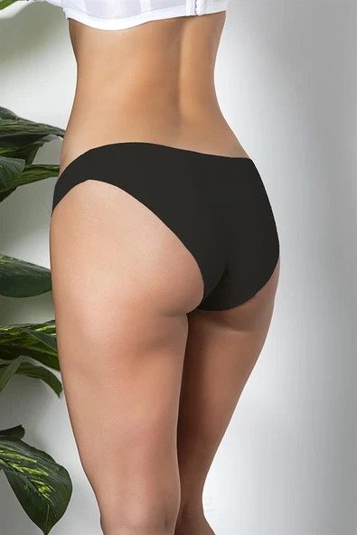 3'lü Dikişsiz, İz Yapmaz, Lazer Kesim, Slip Külot Siyah (brf21261) - 4