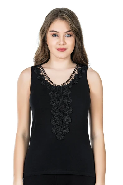 Beruflic Güpürlü Sıfır Kol Kadın Atlet 155 - Resim 5