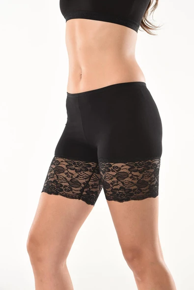 Beruflic Dantelli Kısa Kadın Şort Tayt 496 - Resim 3