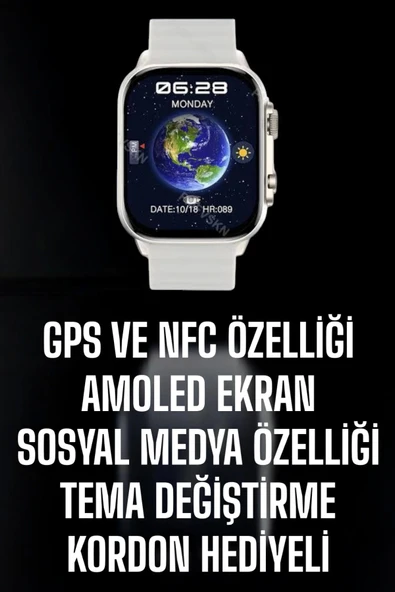Akıllı Saat Android ve İOS Uyumlu NFC Ve GPS Özelliği Arama Cevaplayan - Resim 2
