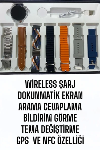 Akıllı Saat 7 Kordonlu Yeni Nesil Arama Cevaplayan Çok Fonksiyonlu - 2