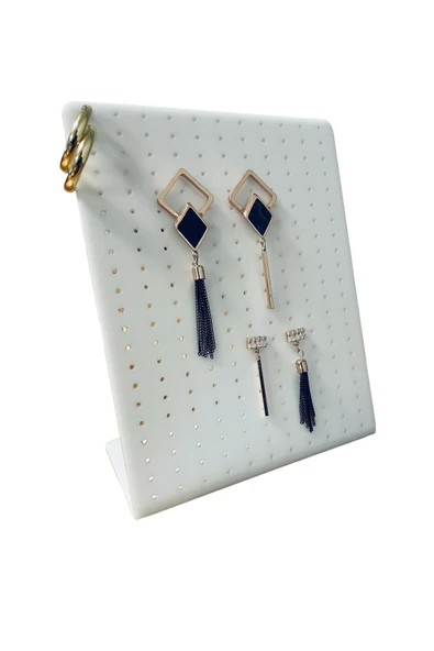 Pleksi Küpe & Takı Standı (BEYAZ)