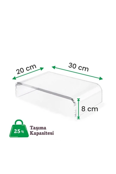 Masaüstü Monitör Yükseltici Şeffaf Stand - 3