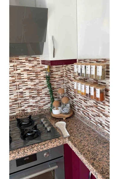 Mutfak Düzenleyici Pleksi Raf 60 cm x 10 cm + Çift Taraflı Silikonlu Bant 18mm x 2 metre - 3