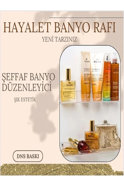 Mutfak Düzenleyici Pleksi Raf 50 cm x 10 cm + Çift Taraflı Silikonlu Bant 18mm x 2 metre - 4