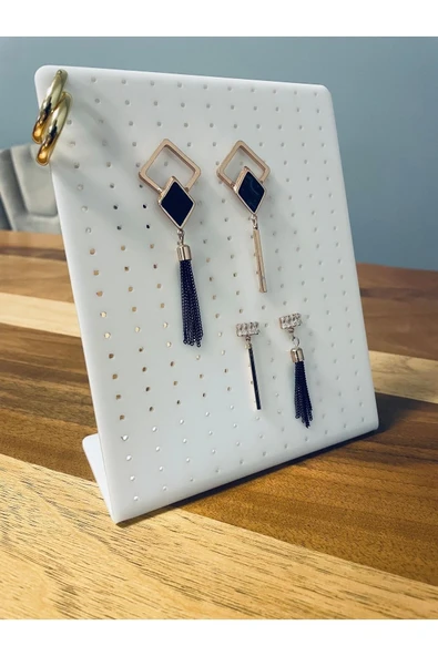 Pleksi Küpe & Takı Standı (BEYAZ) - 2