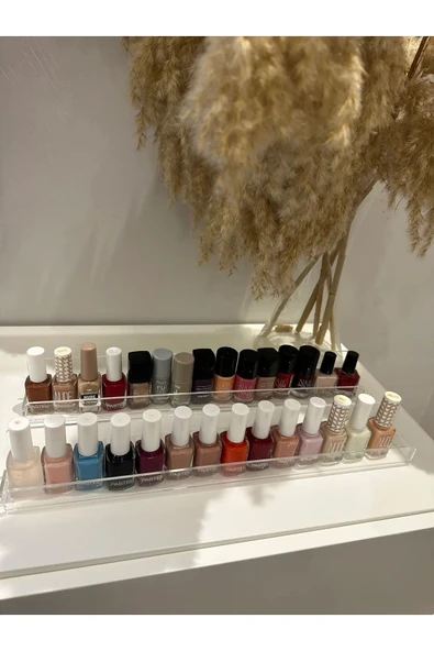 42cm Oje Rafı [yanları Kapalı] ÇİFT TARAFLI BANT HEDİYE - Resim 2