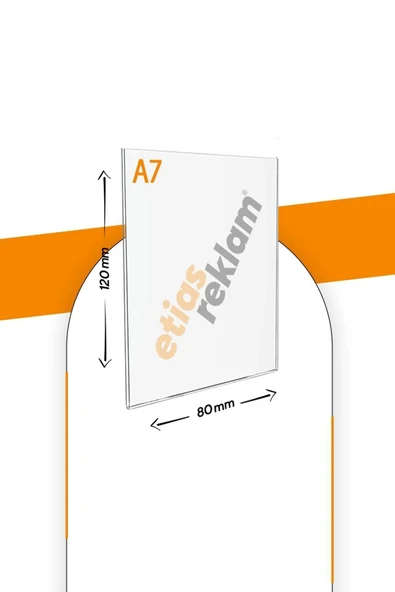 A7 U Tipi Dikey Masa Üstü 20'li Paket / Şeffaf Pleksi Föylük / Broşürlük - Resim 2