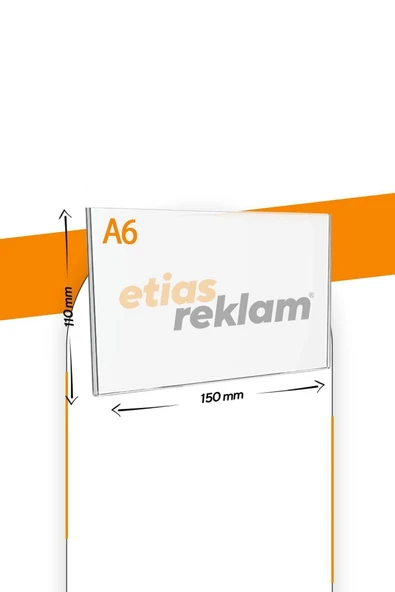 A6 U Tipi Yatay 5'Lİ Masa Üstü Şeffaf Pleksi Föylük / Broşürlük - Resim 2