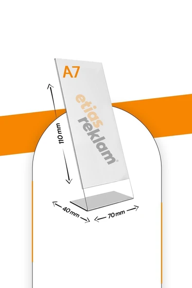 A7 L Tipi Dikey Masa Üstü 50'li Paket / 2.8 Mm Şeffaf Pleksi Föylük / Broşürlük - Resim 2