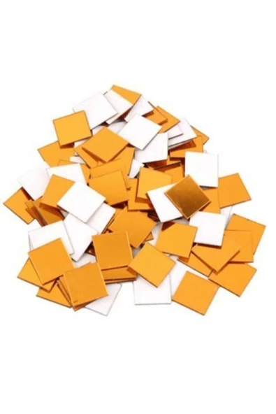 Dekor Süs Mozaık Ayna 200x Adet Pleksi Dekoratif Gold Antre Banyo Her Biri 3x3 - 4