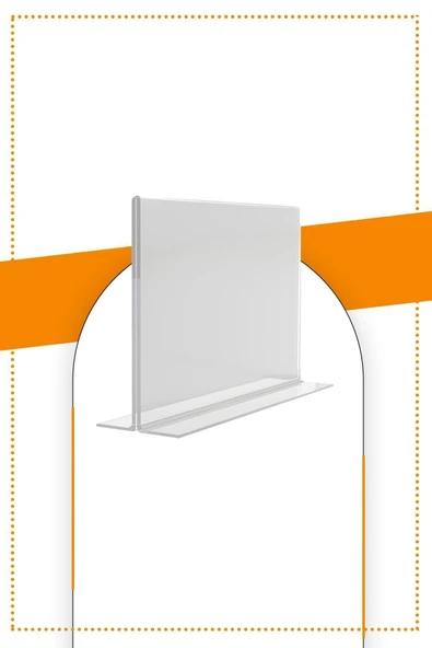 A6 T Tipi Yatay Masa Üstü 50'li Paket / Şeffaf Pleksi Föylük / Broşürlük ürün görseli 1