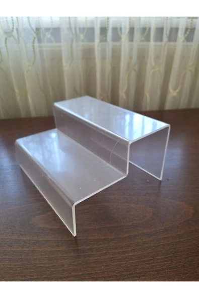Seha Pleksi Akrilik 2 Katlı Merdiven Stand 3 Mm ( 2 Basamak En 20cm ) - Resim 2