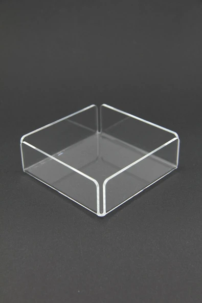 Şeffaf Akrilik Pleksi Kare Çerezlik Kase 9,5x9,5 Cm 3 Mm - 2