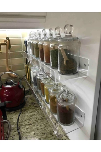 Pleksi Takı Oje Baharatlık Düzenleyici Raf Genişlik 40cm X 10cm (3MM PLEKSİDEN ÜRETİLİR) - Resim 5