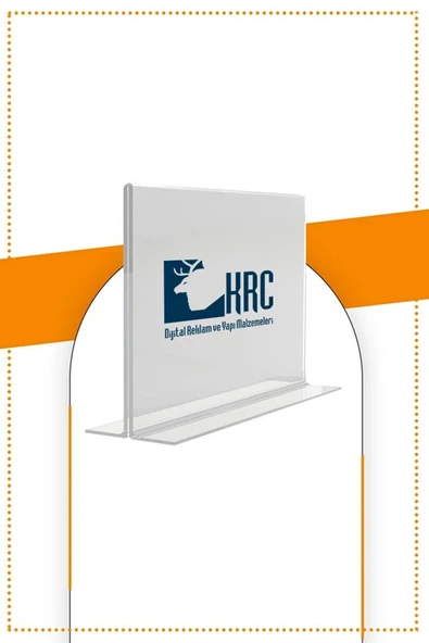 A4 T Tipi Yatay Masa Üstü Şeffaf Pleksi Föylük / Broşürlük - 2adet - 210mm X 300mm - Resim 2