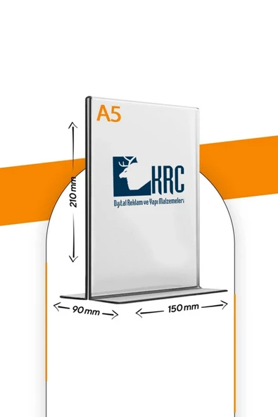 A5 T Tipi Dikey Masa Üstü Şeffaf Pleksi Föylük / Broşürlük - 1 Adet - 210mm X 150mm - Resim 3