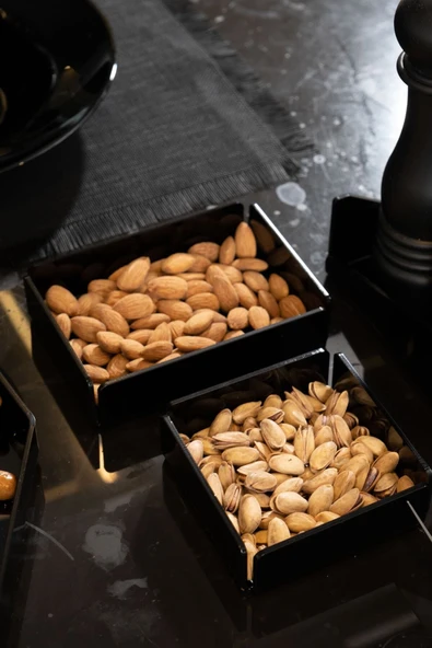 Siyah Akrilik Pleksi Kare Çerezlik Kase 9,5x9,5 Cm 3 Mm - 3