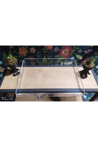 Nisba Ticaret Ürünü Büyük Boy Şeffaf Nisba Pleksi Tepsi 30*20 - Resim 2