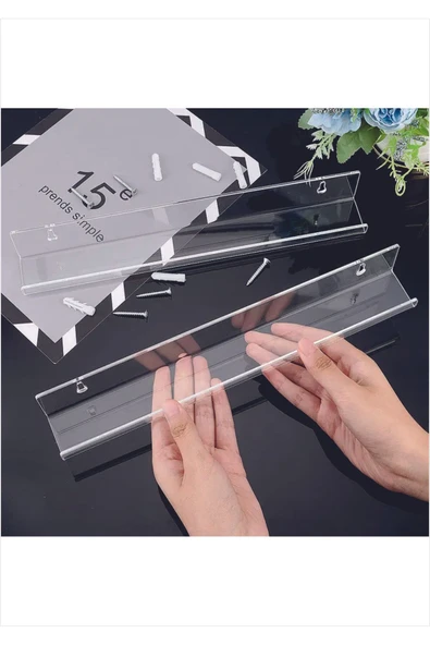 40cm X 10cm Pleksi Raf Şeffaf Çok Amaçlı Kullanıma Uygun Her Eve Lazım - 3