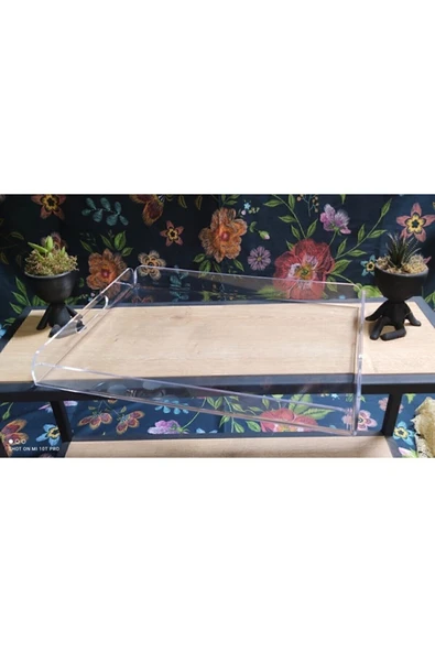 Nisba Ticaret Ürünü Büyük Boy Şeffaf Nisba Pleksi Tepsi 30*20 - Resim 3