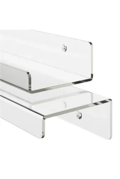 4 Mm Şeffaf Pleksi Raf 60 Cm X 10 Cm Çok Amaçlı Duvar Rafı - Resim 2