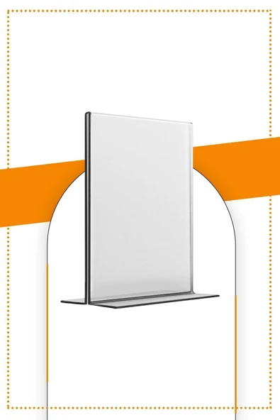 A4 T Tipi Dikey Masa Üstü 2.8 Mm Şeffaf Pleksi Föylük / Broşürlük ürün görseli